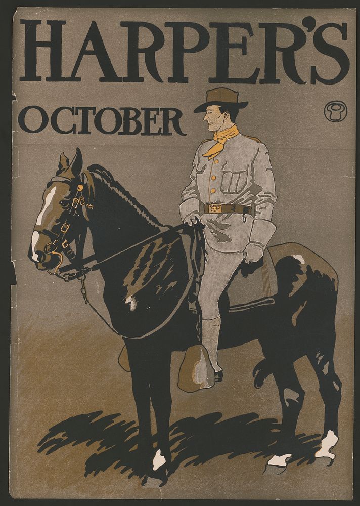 Man riding horse (1898) print in high resolution by Edward Penfield. 