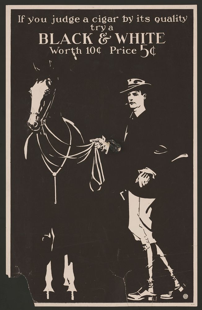 If you judge a cigar by its quality try a Black & White (ca. 1890–1900) print in high resolution by Edward Penfield. 