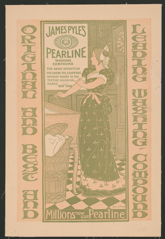 James Pyle's pearline washing compund (1896) by Louis Rhead. 