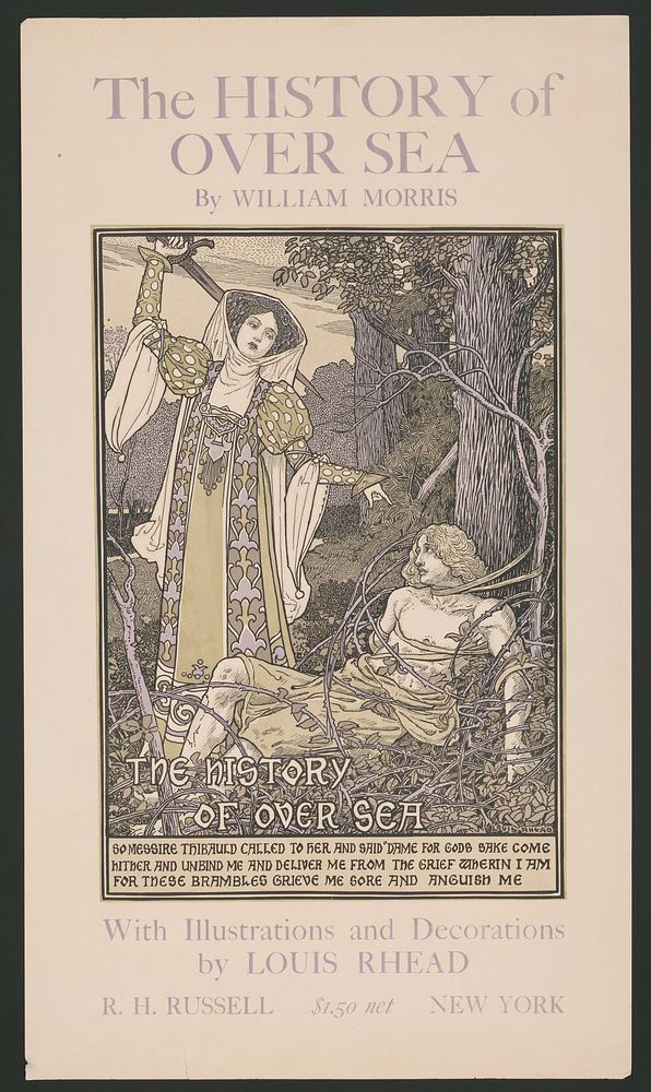 The history of over sea by William Morris (1894) by Louis Rhead. 