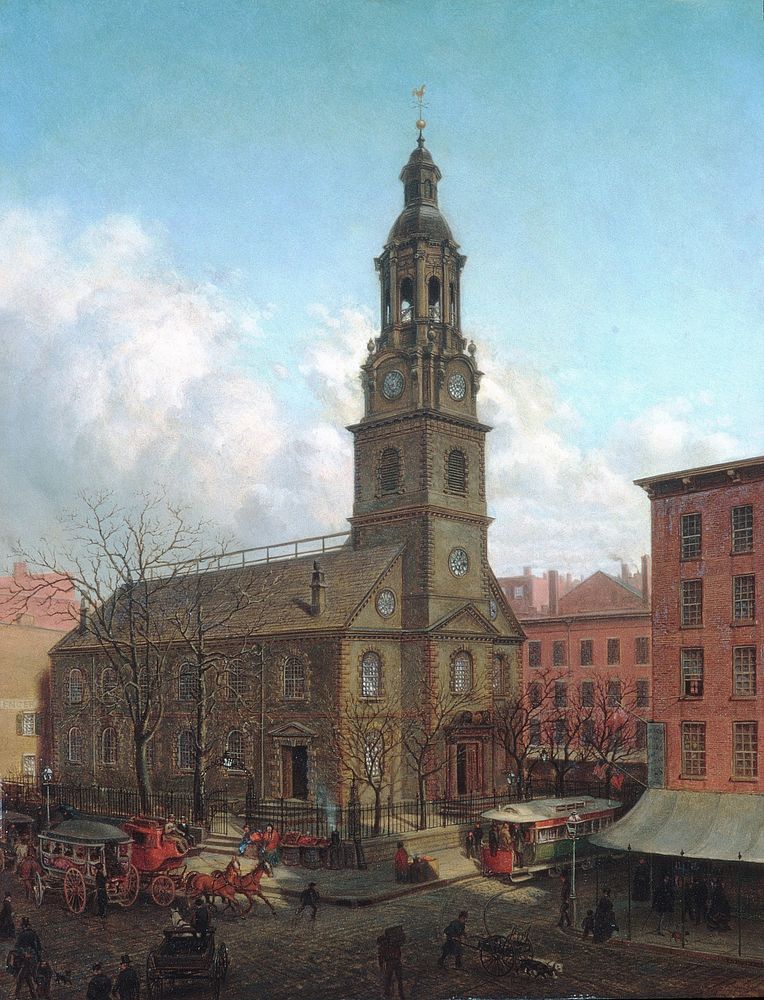 The North Dutch Church, Fulton and William Streets, New York by Edward Lamson Henry