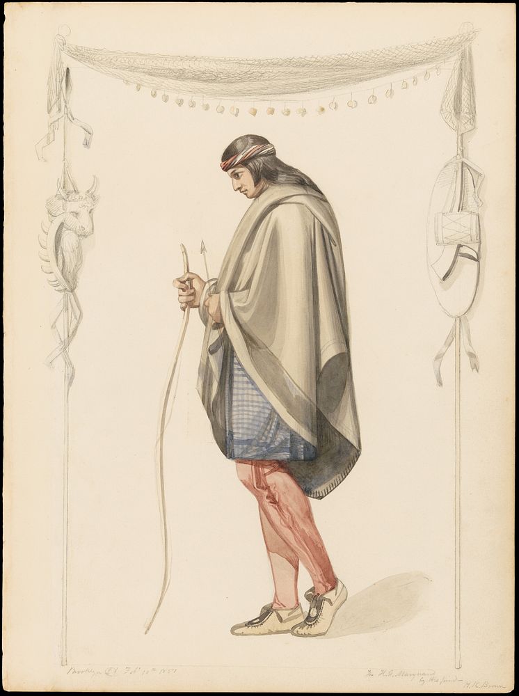 Indian Figure in Profile by Henry Kirke Brown