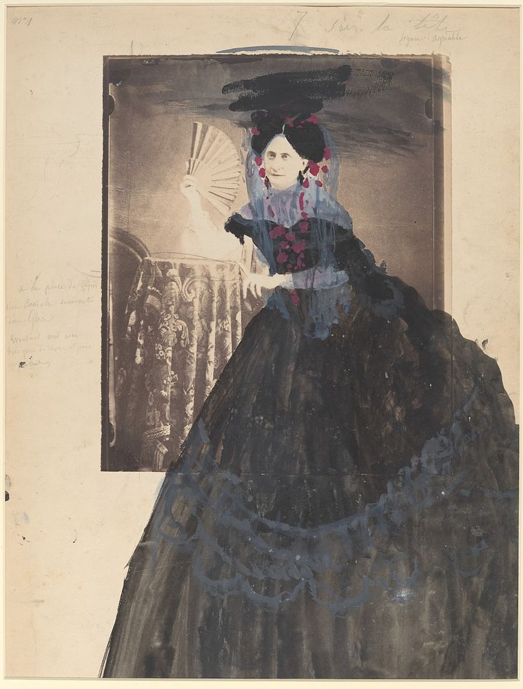 La Comtesse at Table holding Fan by Pierre-Louis Pierson