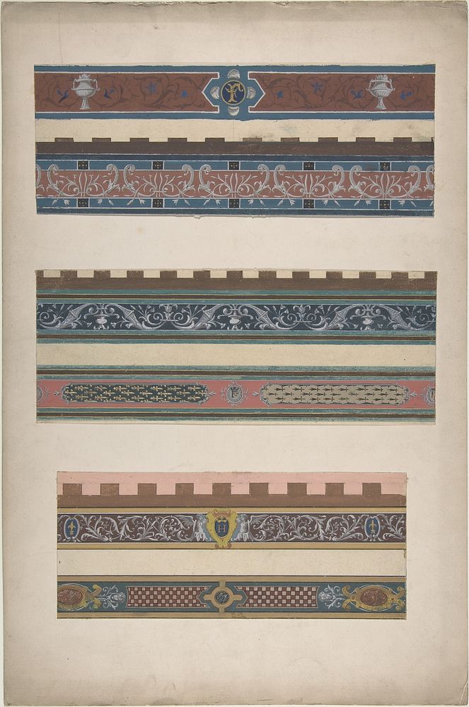 Design for Ceiling at Fontainebleau by Jules Lachaise and Eugène Pierre Gourdet