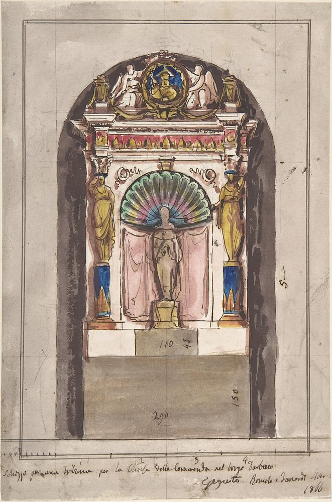 Design for a Tribune., Anonymous, Italian, 19th century