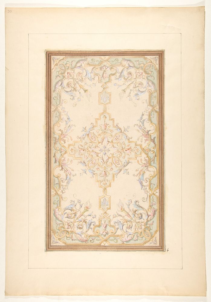 Design for a ceiling by Jules Edmond Charles Lachaise and Eugène Pierre Gourdet