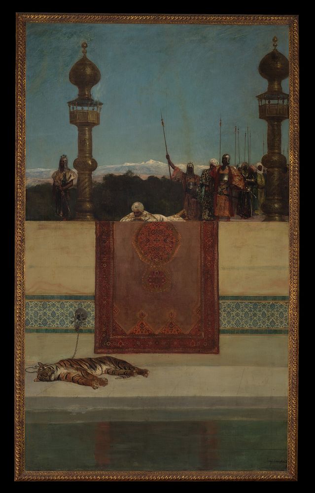 The Sultan's Tiger by Benjamin-Constant (Jean-Joseph-Benjamin Constant)