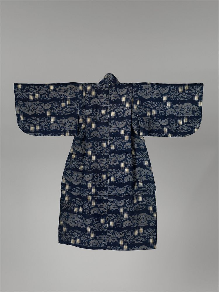 Child's Kimono with Pine, Bamboo, Plum Blossoms, and Fans