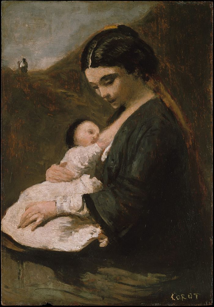 Mother and Child by Camille Corot