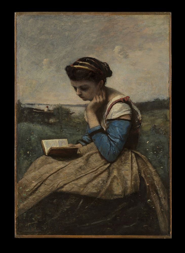 A Woman Reading by Camille Corot