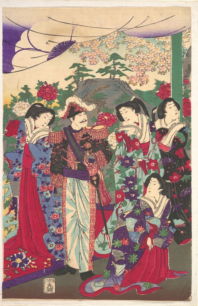 Emperor among Court Ladies by Yōshū (Hashimoto) Chikanobu