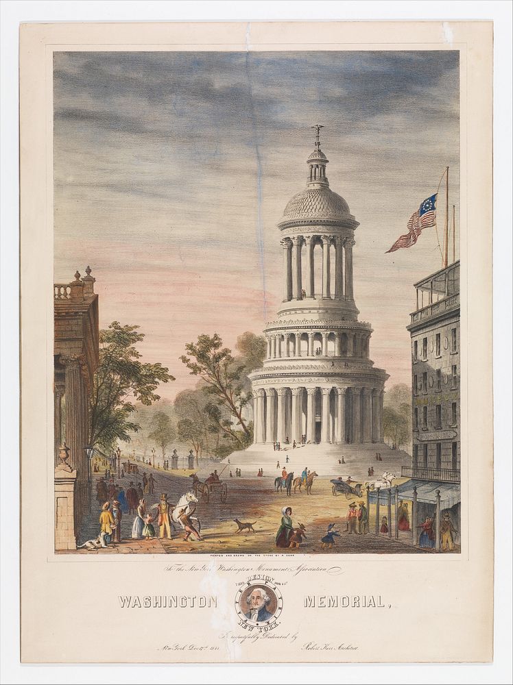 Design for the Washington Memorial, New York, designed by Robert Kerr