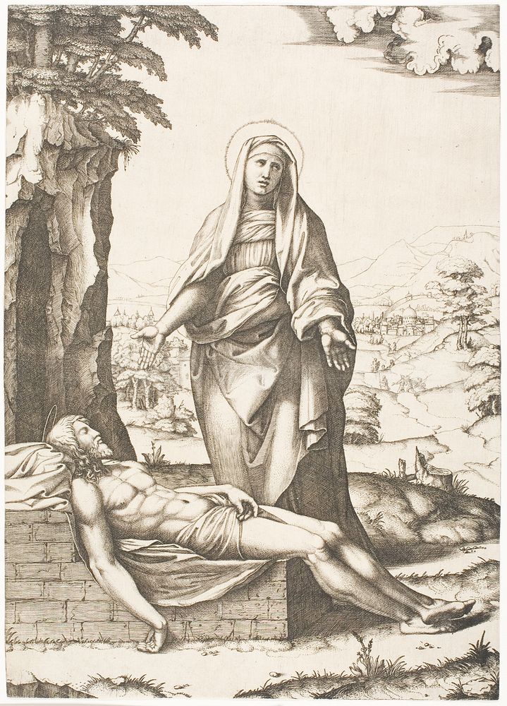 The Pietà by Marcantonio Raimondi