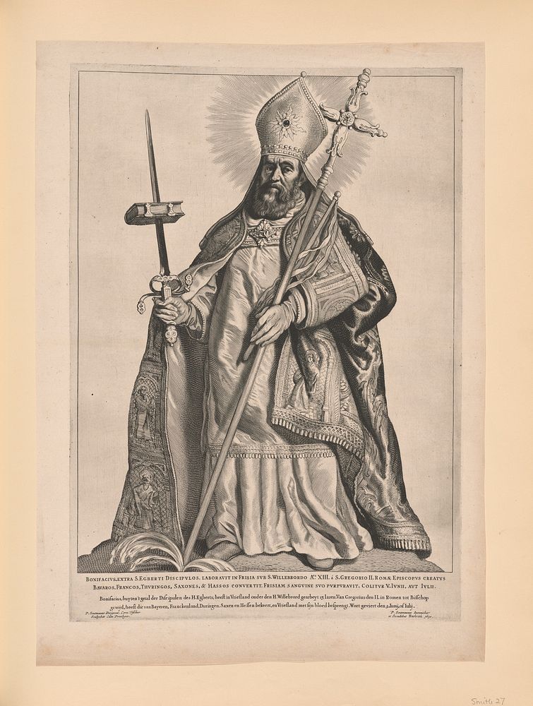 Saint Boniface, from Saints of the North and South Netherlands by Cornelis Visscher
