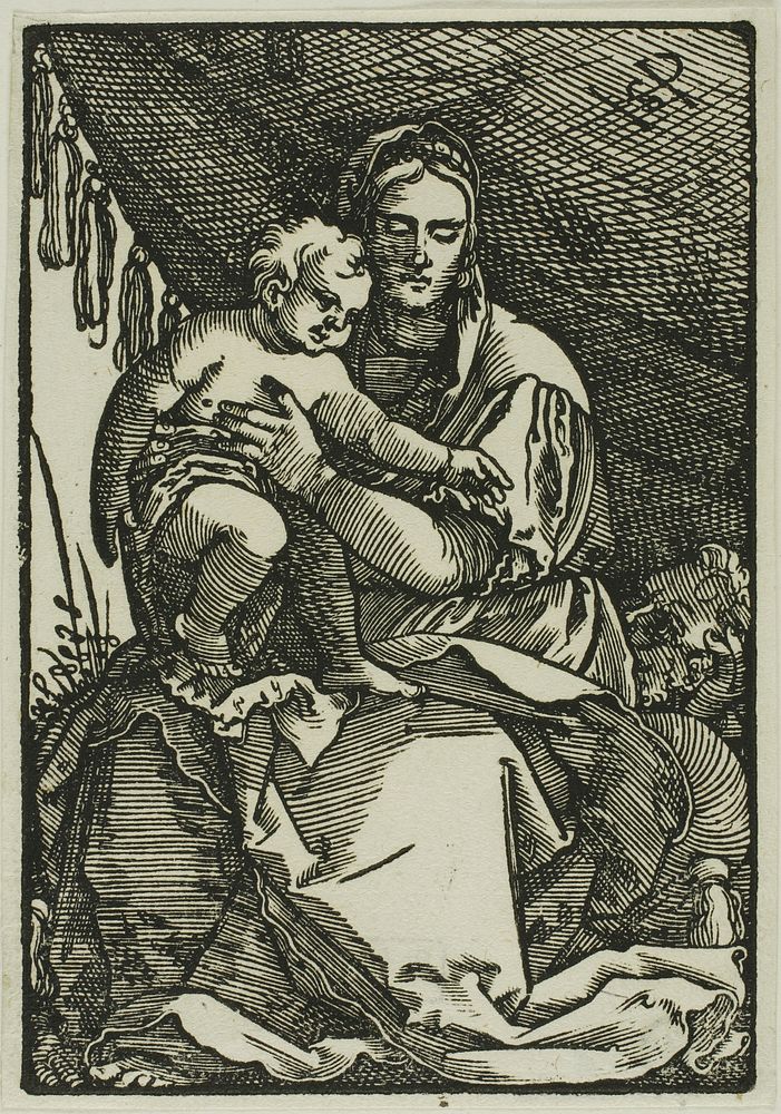 The Holy Family Under the Canopy by Hans Sebald Beham