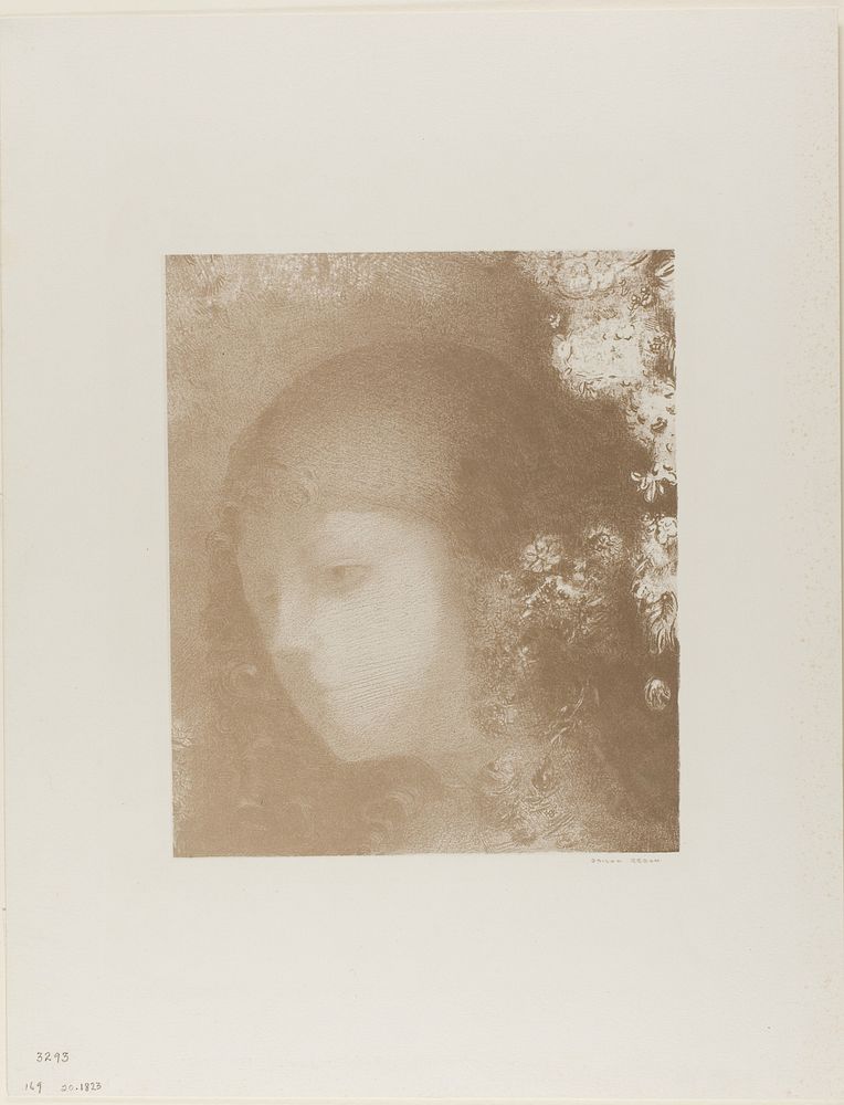 Child's Head With Flowers by Odilon Redon