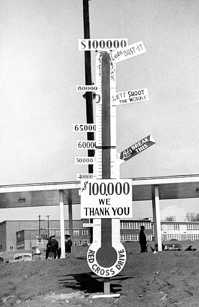 Red Cross Drive Thermometer 1944 Free Photo rawpixel