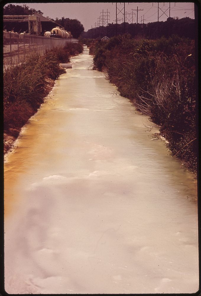 Contaminated Water in Drainage Ditch behind Pittsburg Glass Company. Original public domain image from Flickr