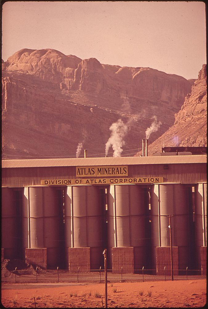 Uranium Mill Just Outside of Moab. The Ore Comes from a Mine About 25 Miles Away, 05/1972. Original public domain image from…