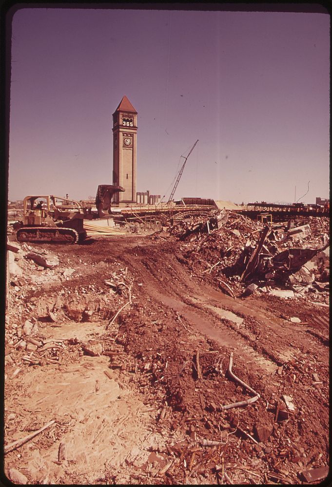 Construction on Site of Expo 74. Environment Will Be the Theme 05/1973. Photographer: Falconer, David. Original public…