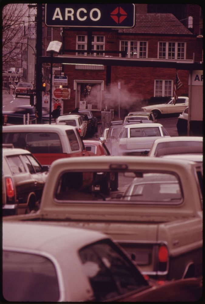 Solid Lines of Cars Such as This Scene in Portland, Resulted in a First-Come, First-Served Limit of Five Gallons Per…