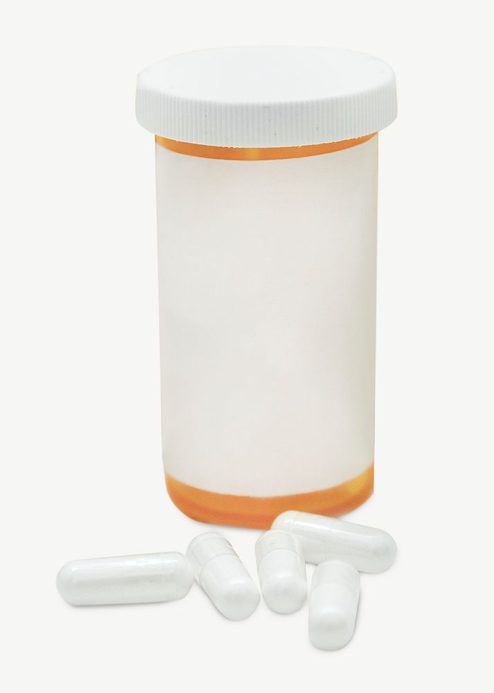 Pill bottle isolated graphic psd