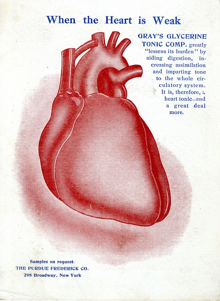 When the Heart Is Weak: Gray's Glycerine Tonic Comp (between 1890 and 1915) Collection: Images from the History of Medicine…