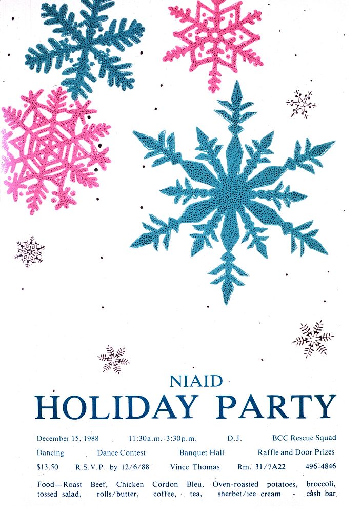 NIAID Holiday Party. Vintage poster.