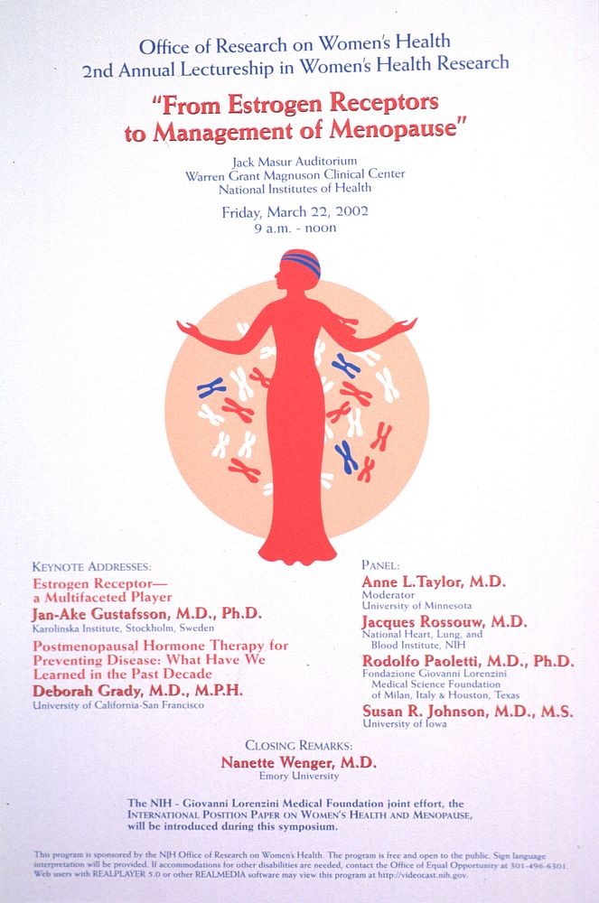 From Estrogen Receptors to Management of Menopause: 2nd Annual Lectureship in Women's Health Research  