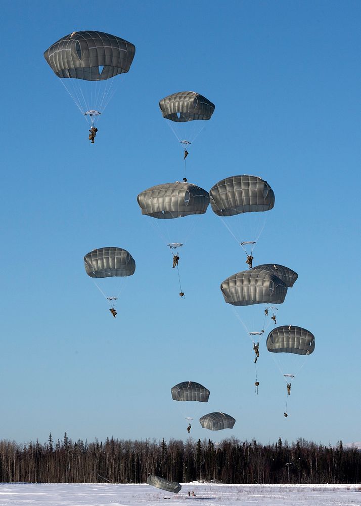 Ladies of 11th Airborne leap during all-women jumpU.S. Army paratroopers assigned to the 2nd Infantry Brigade Combat Team…