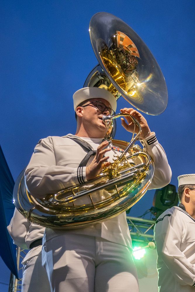 Band and community photos during the African Maritime Forces Summit