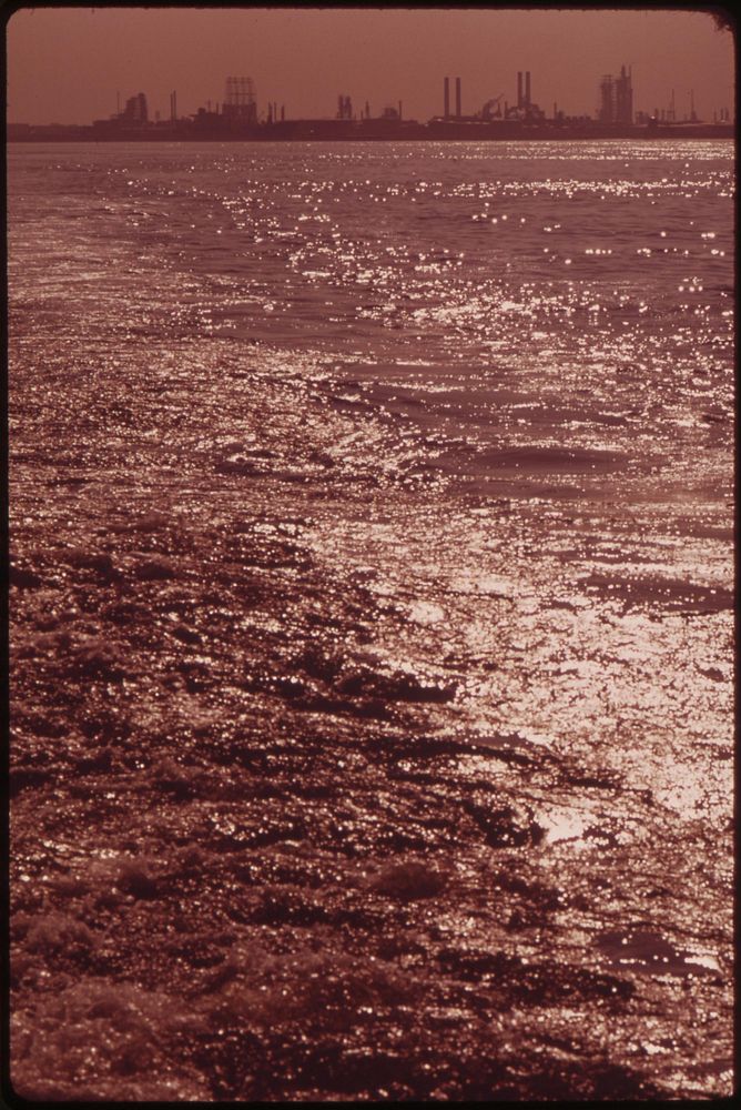 Mobil Oil At Paulsboro, New Jersey On The Delaware River Seen From Philadelphia, August 1973. Photographer: Swanson, Dick.…