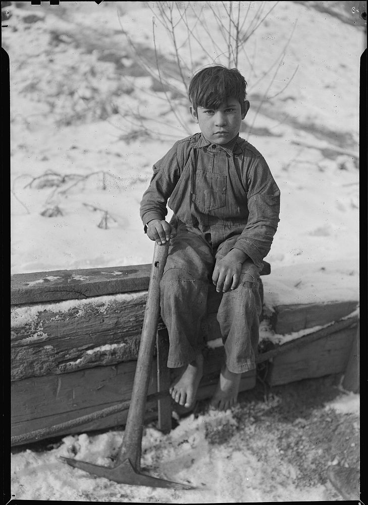 Scott's Run, West Virginia. Miner's child - This boy was digging coal from mine refuse on the road side, 1936. Photographer:…