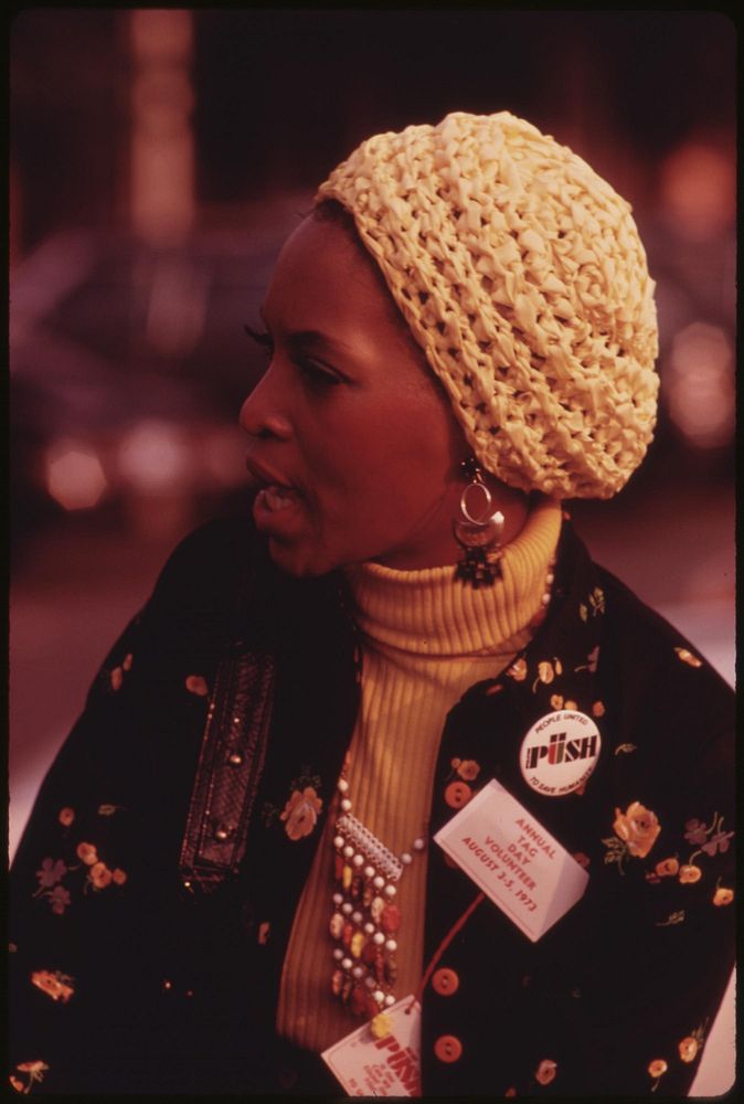 Black Woman At The Operation Push Expo Annual Convention. A Special Talkathon Was Set Up By A Local Black Radio Station In…