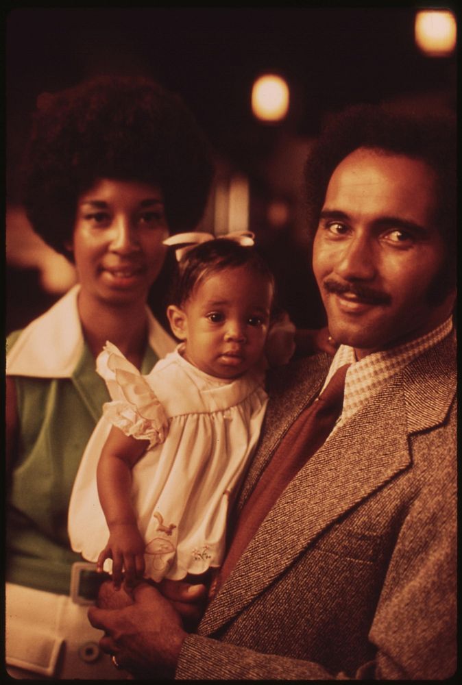 Black Family At The Church Of The Messiah On Chicago's South Side For The Baby's Baptism, 08/1973. Photographer: White, John…