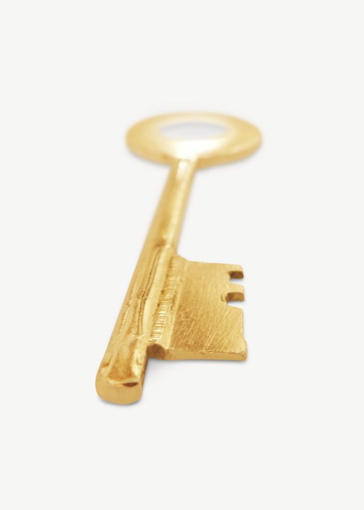Gold key isolated graphic psd