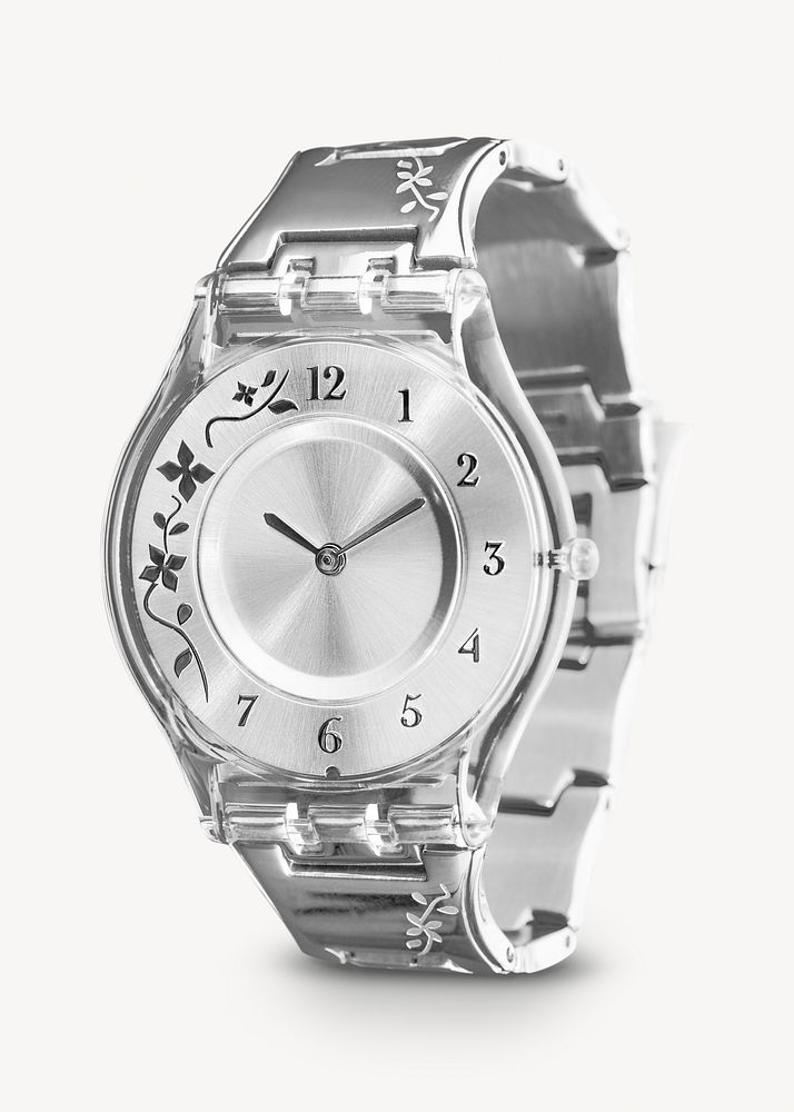 Wrist watch, isolated object on white