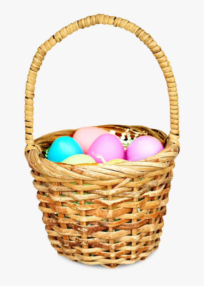 Easter eggs basket isolated object 