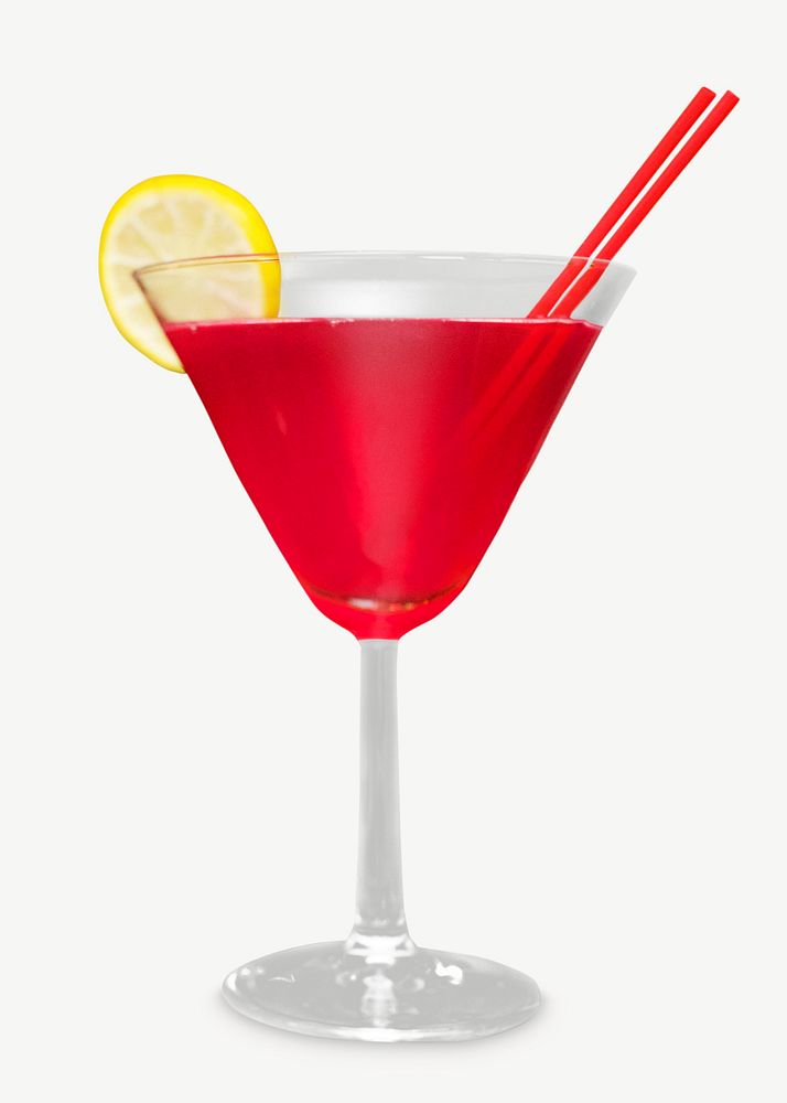 Red cocktail design element psd