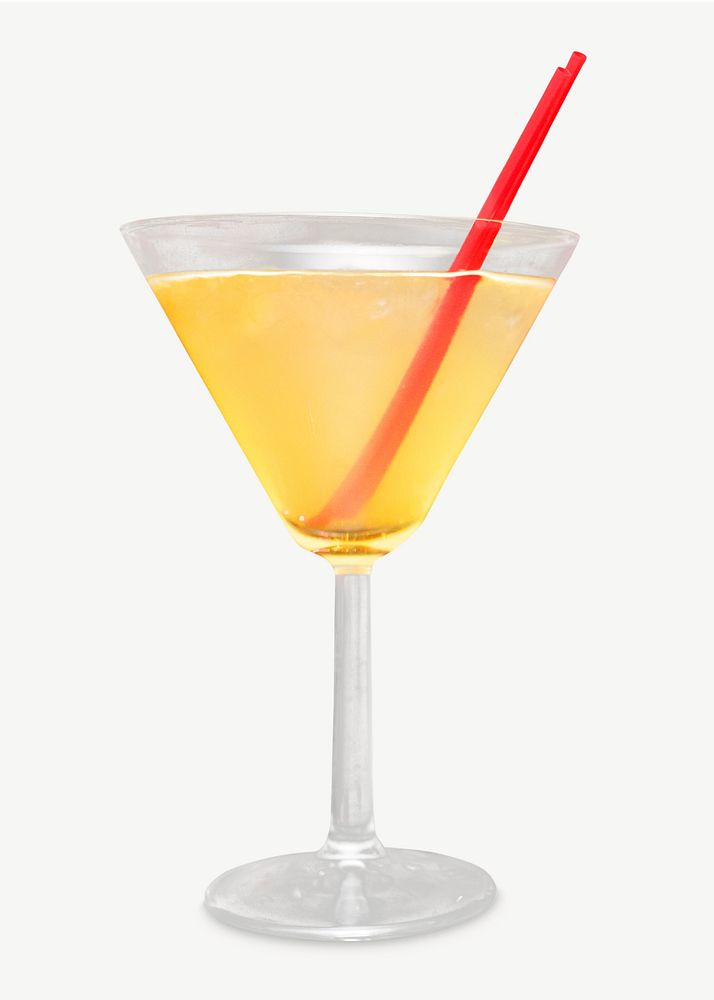 Yellow cocktail design element psd
