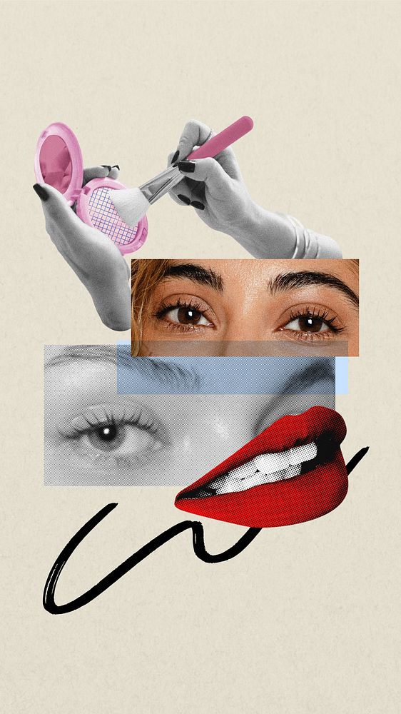 Women's beauty collage mobile wallpaper