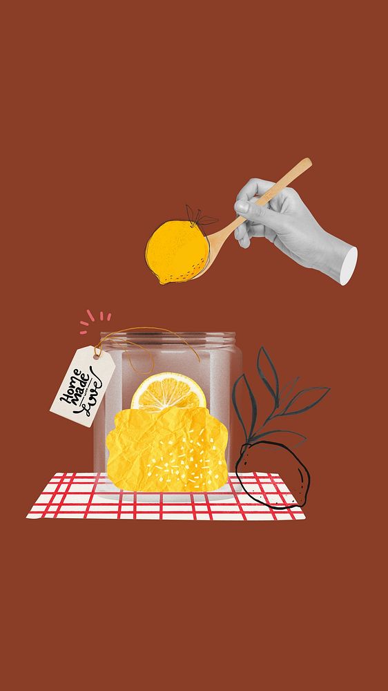 Lemon honey jar iPhone wallpaper