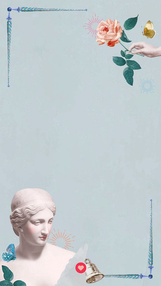 Online dating aesthetic iPhone wallpaper, Greek Goddess remix background
