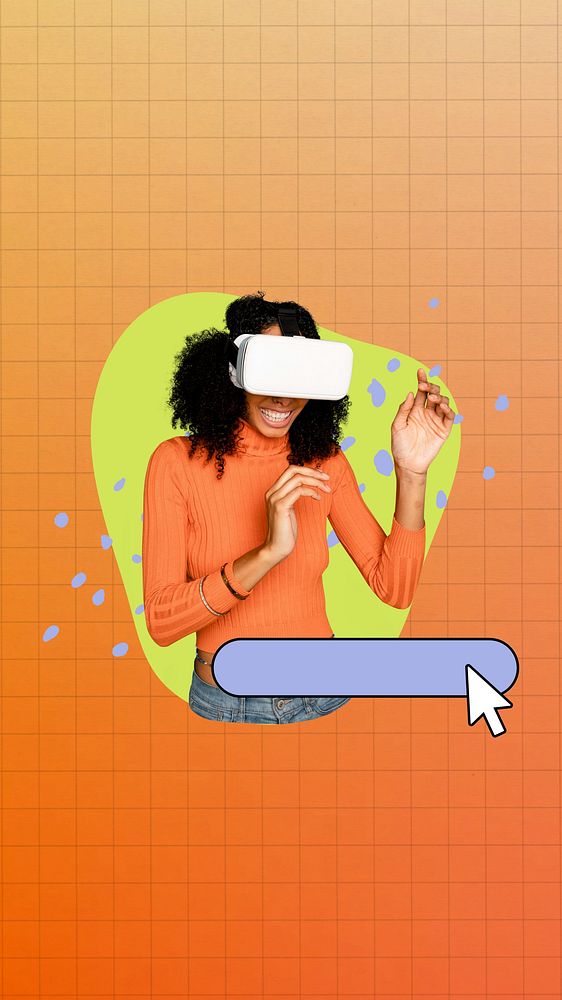 Virtual reality headset mobile wallpaper, orange design