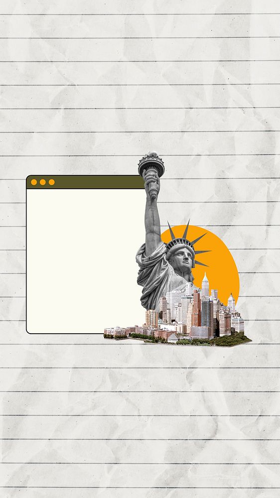 Statue of liberty iPhone wallpaper, paper design