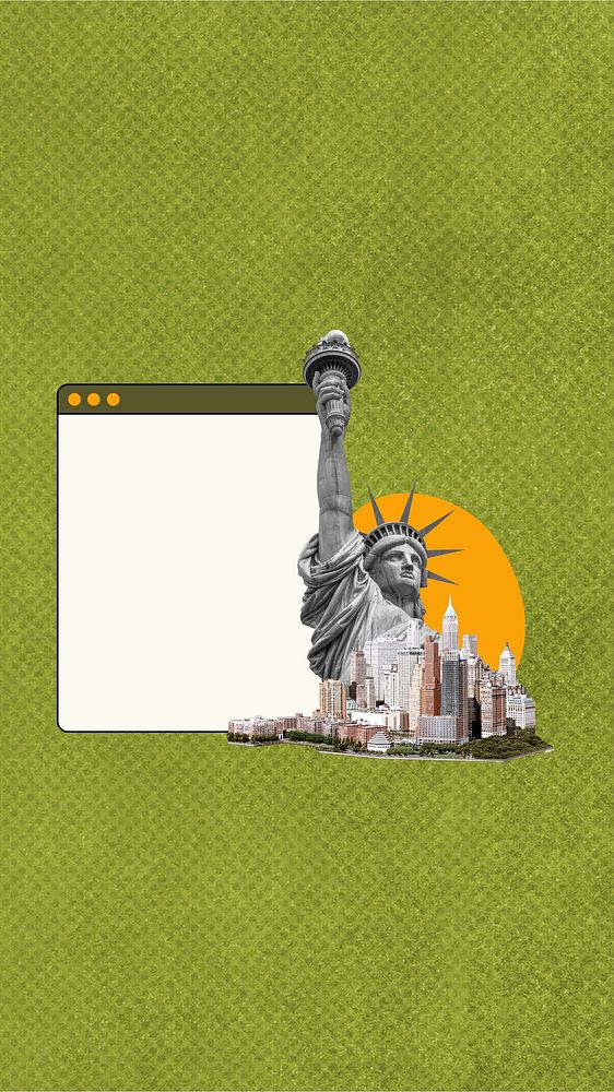 Statue of liberty iPhone wallpaper, green design