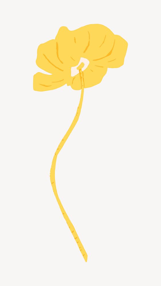 Yellow flower illustration collage element vector