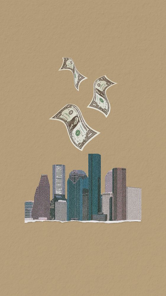 Property investment iPhone wallpaper, office buildings remix