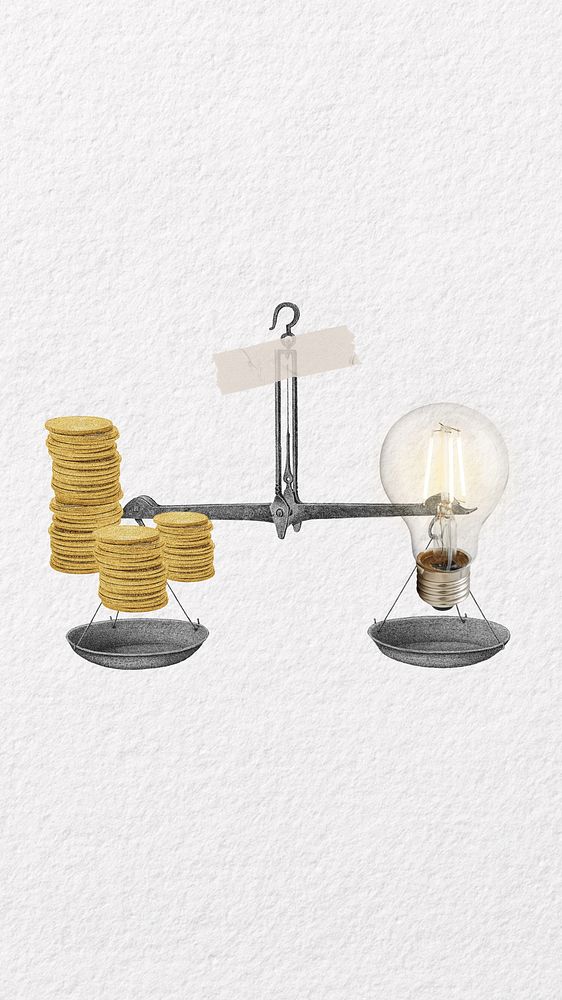 Money & idea scale iPhone wallpaper