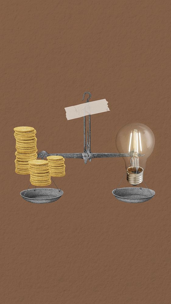 Money & idea brown iPhone wallpaper, scale design